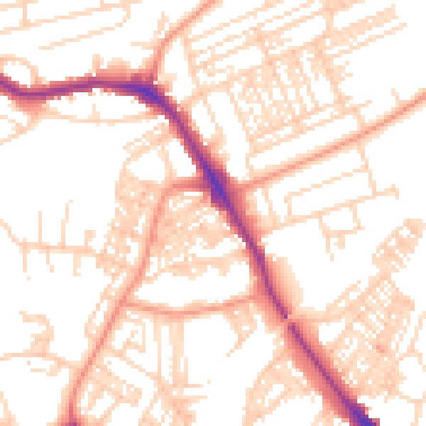 Daytime road noise heatmap for HG1 5FL