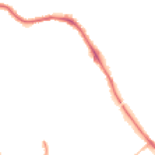 Night-time road noise heatmap for HG1 5JA
