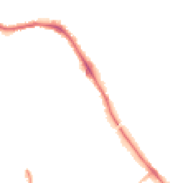 Night-time road noise heatmap for HG1 5JD