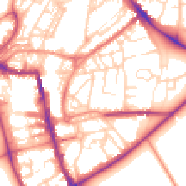Daytime road noise heatmap for HG1 5NA