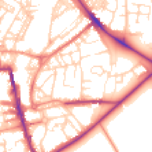 Daytime road noise heatmap for HG1 5NJ