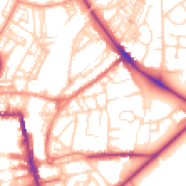 Daytime road noise heatmap for HG1 5NP