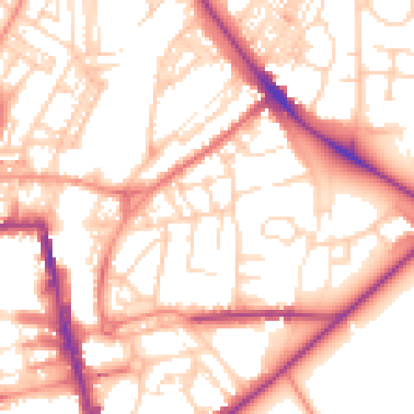 Daytime road noise heatmap for HG1 5NQ
