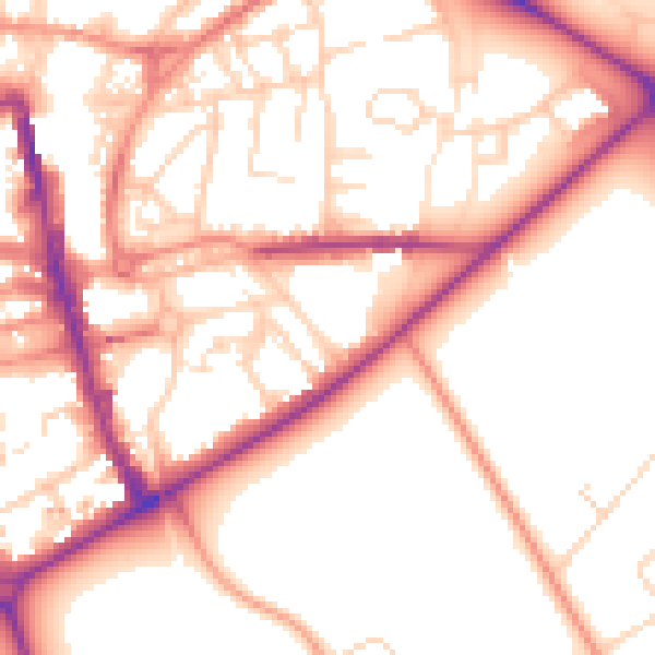 Daytime road noise heatmap for HG1 5PP