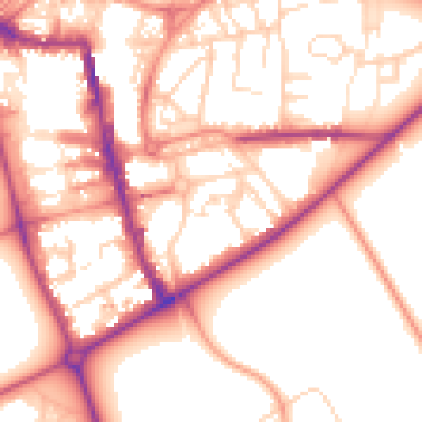 Daytime road noise heatmap for HG1 5QT
