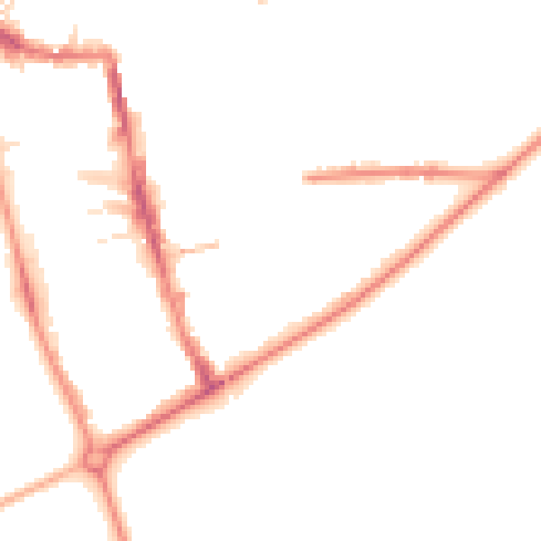 Night-time road noise heatmap for HG1 5QT