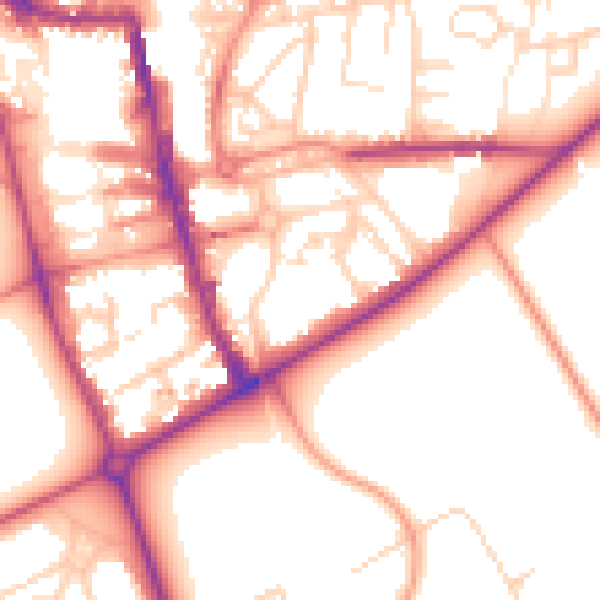 Daytime road noise heatmap for HG1 5RL