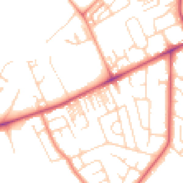 Daytime road noise heatmap for HG2 0AG