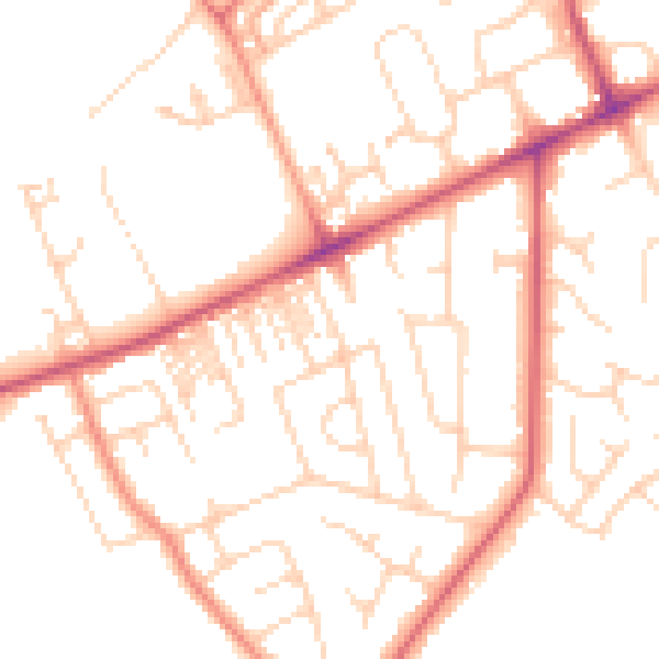 Daytime road noise heatmap for HG2 0AH