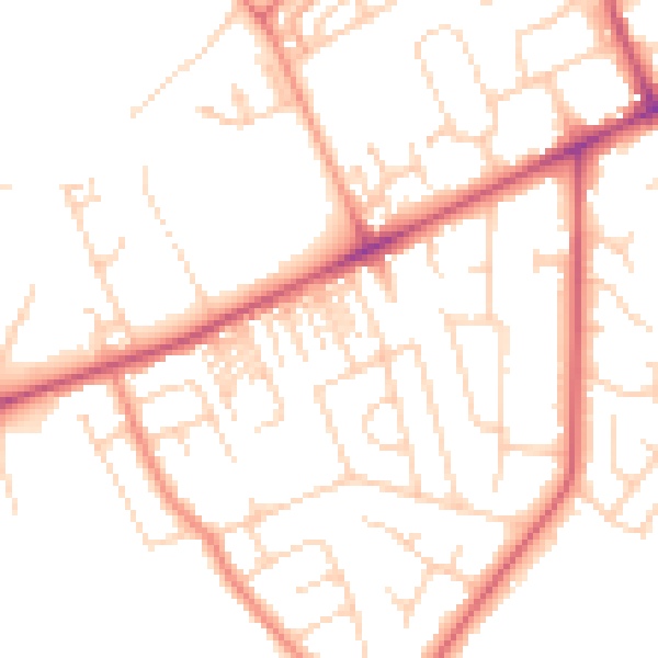 Daytime road noise heatmap for HG2 0AQ