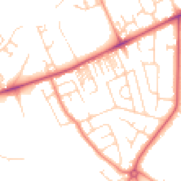 Daytime road noise heatmap for HG2 0AX