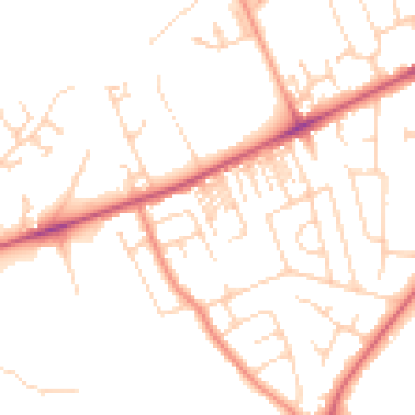 Daytime road noise heatmap for HG2 0AY