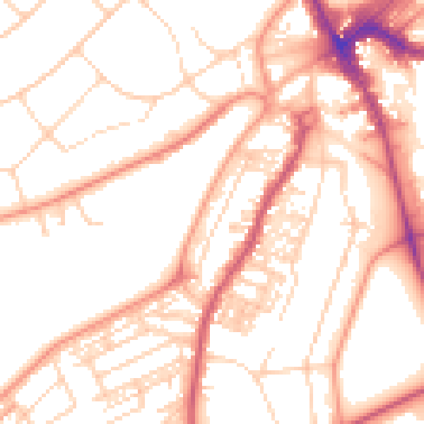 Daytime road noise heatmap for HG2 0BF