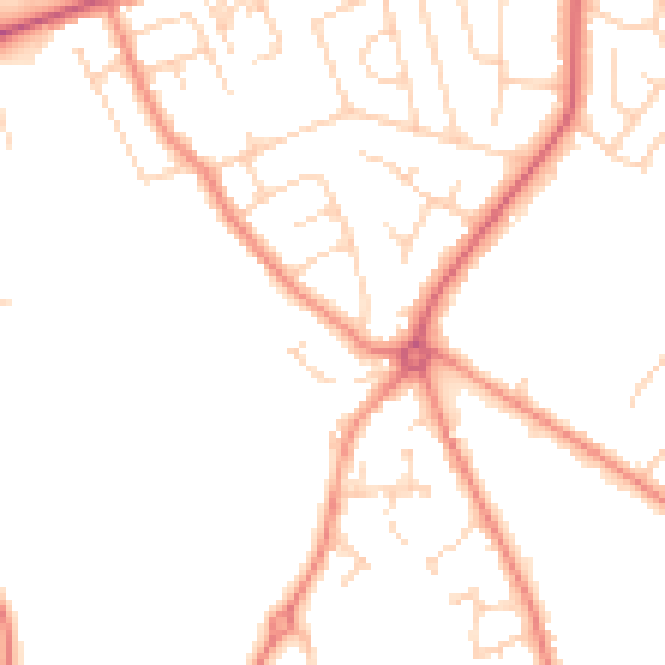 Daytime road noise heatmap for HG2 0BG
