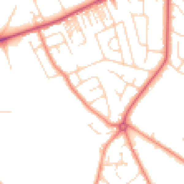 Daytime road noise heatmap for HG2 0BJ