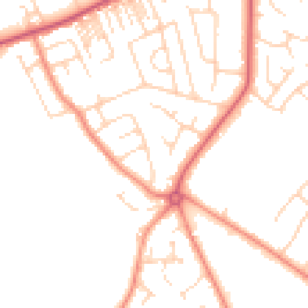 Daytime road noise heatmap for HG2 0BQ