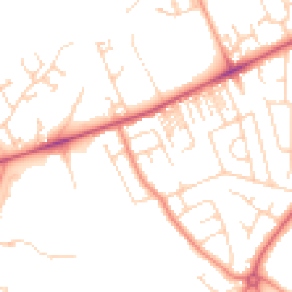Daytime road noise heatmap for HG2 0BY