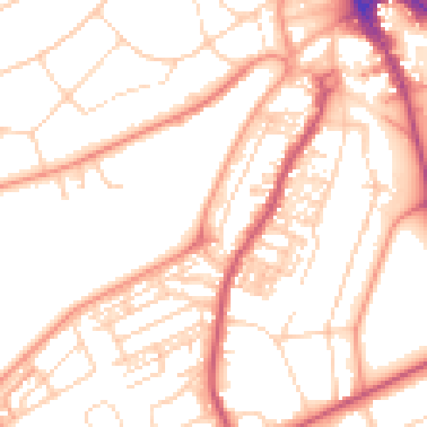 Daytime road noise heatmap for HG2 0DH
