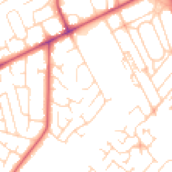 Daytime road noise heatmap for HG2 0ED