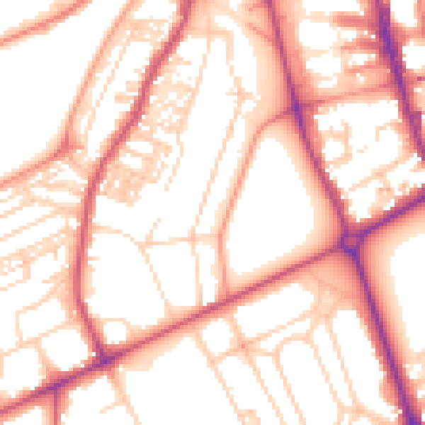 Daytime road noise heatmap for HG2 0EU