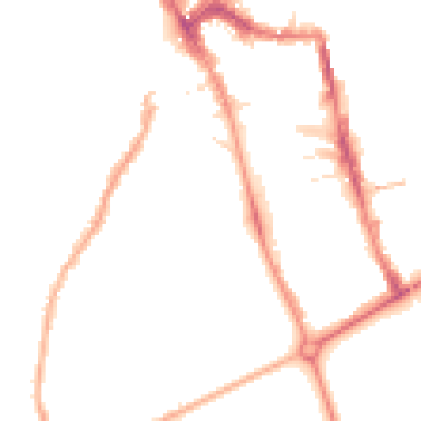 Night-time road noise heatmap for HG2 0LL