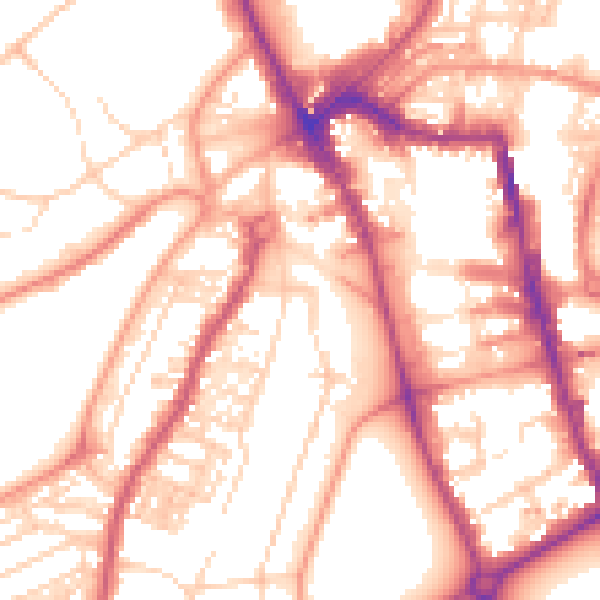 Daytime road noise heatmap for HG2 0LN