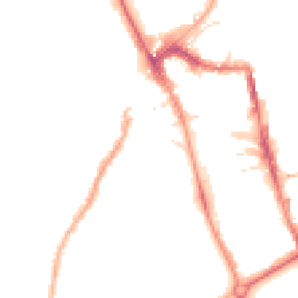 Night-time road noise heatmap for HG2 0LN
