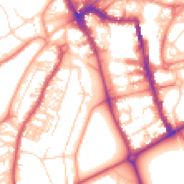 Daytime road noise heatmap for HG2 0LQ