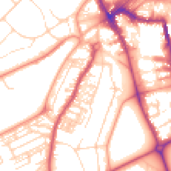 Daytime road noise heatmap for HG2 0LR