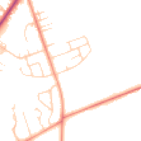 Daytime road noise heatmap for HG2 7EH