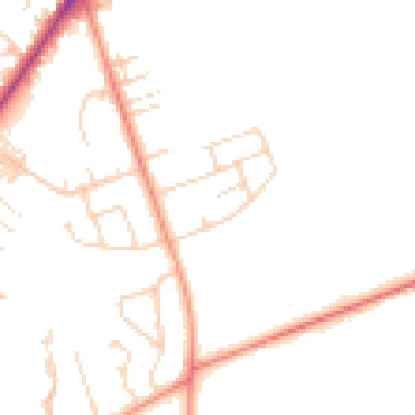 Daytime road noise heatmap for HG2 7EJ