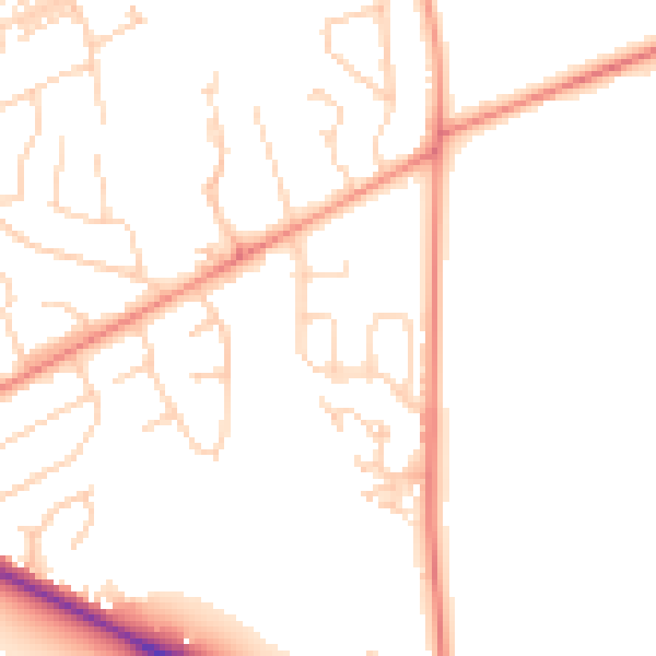 Daytime road noise heatmap for HG2 7HG