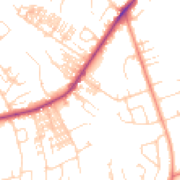 Daytime road noise heatmap for HG2 7JL