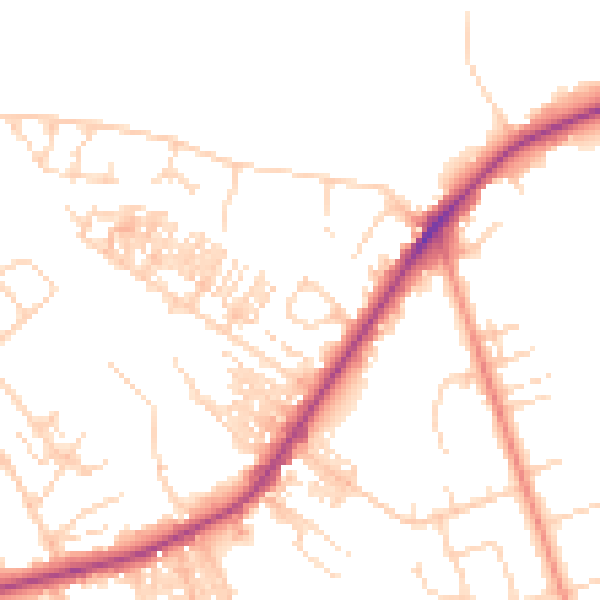 Daytime road noise heatmap for HG2 7LJ