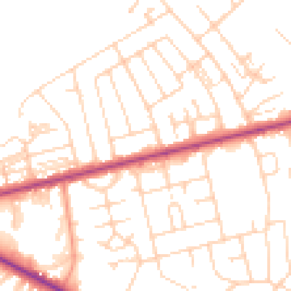 Daytime road noise heatmap for HG2 7NA
