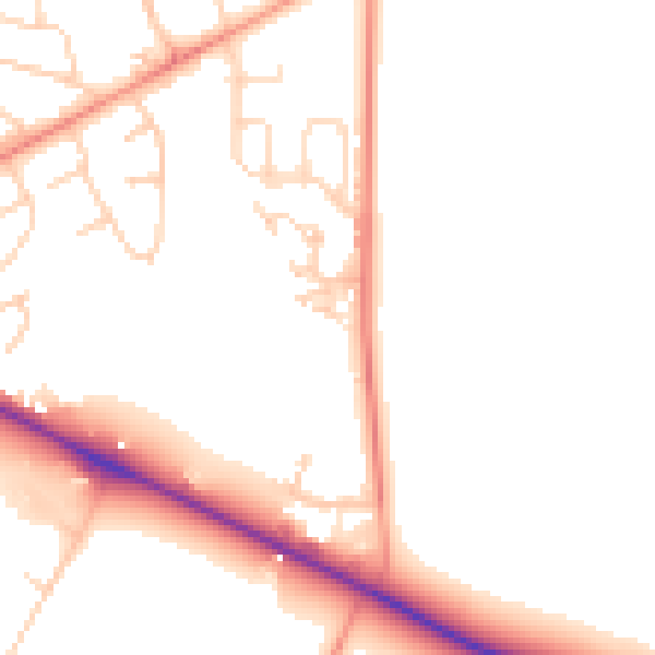 Daytime road noise heatmap for HG2 7TH
