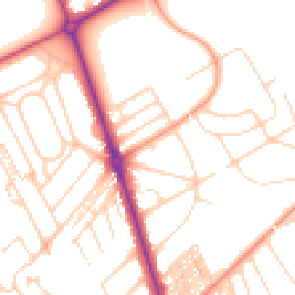 Daytime road noise heatmap for HG2 8AX