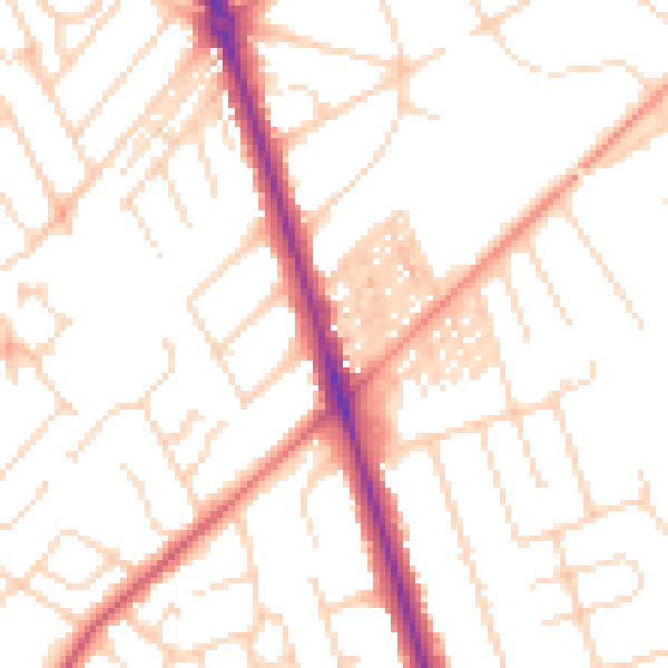 Daytime road noise heatmap for HG2 8BE
