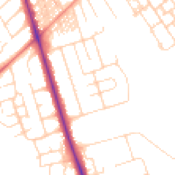 Daytime road noise heatmap for HG2 8EH