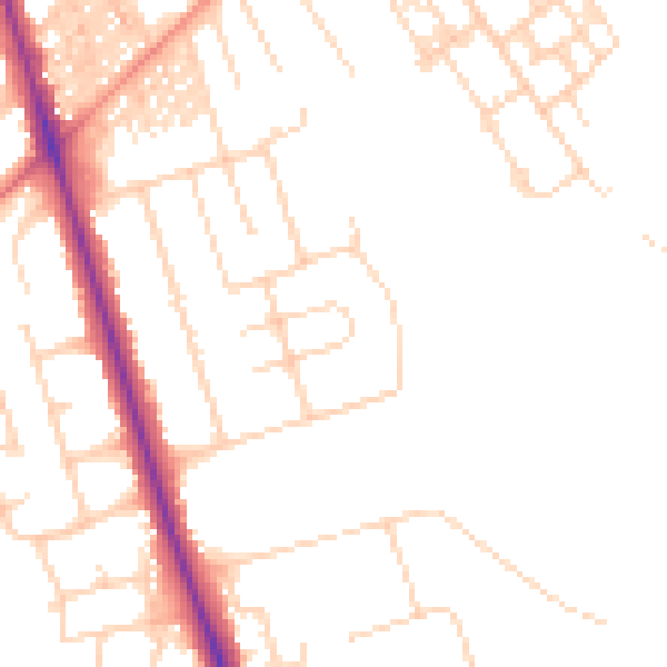 Daytime road noise heatmap for HG2 8EJ