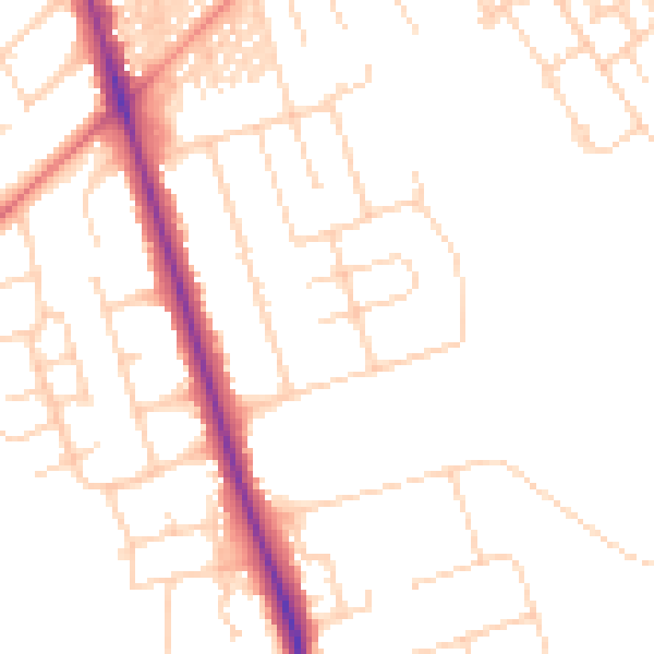 Daytime road noise heatmap for HG2 8EL
