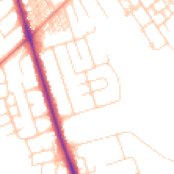 Daytime road noise heatmap for HG2 8EQ