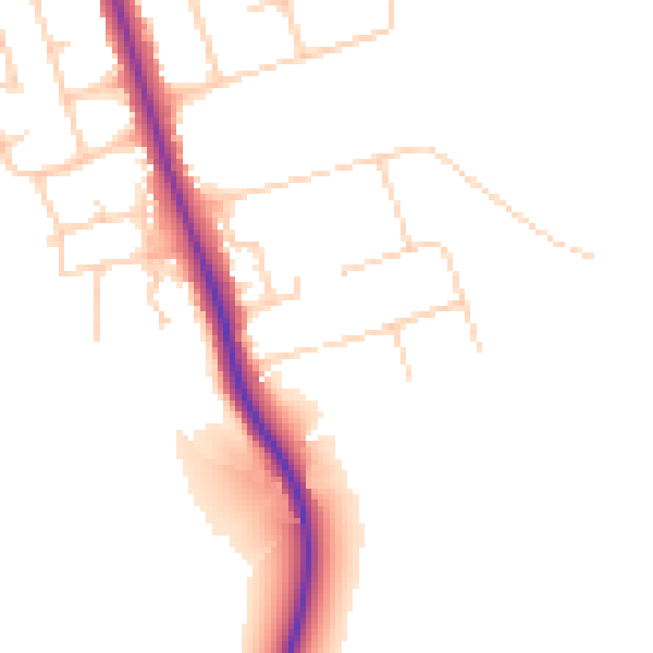 Daytime road noise heatmap for HG2 8HL
