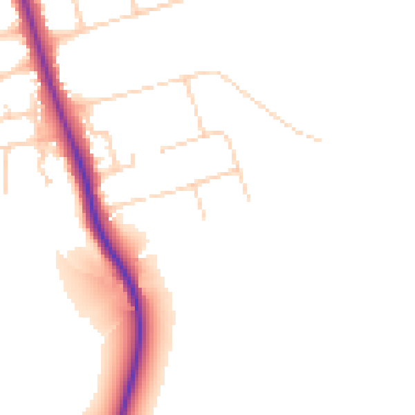 Daytime road noise heatmap for HG2 8HN