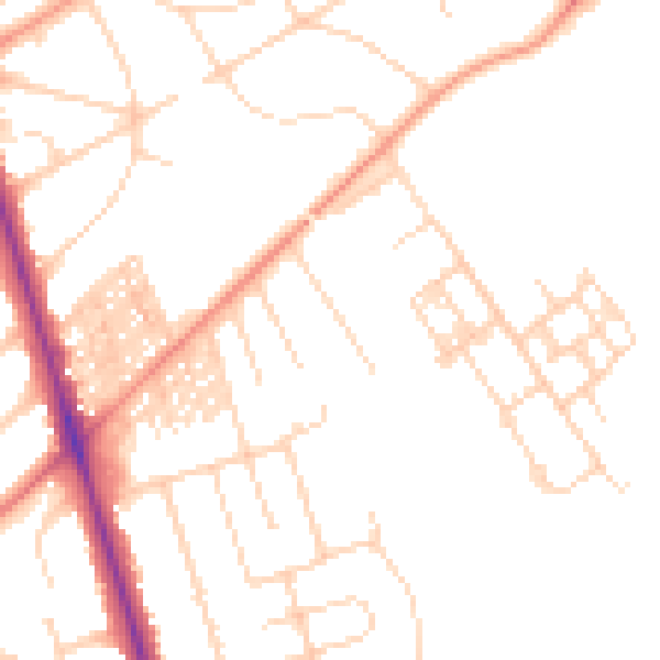 Daytime road noise heatmap for HG2 8QP