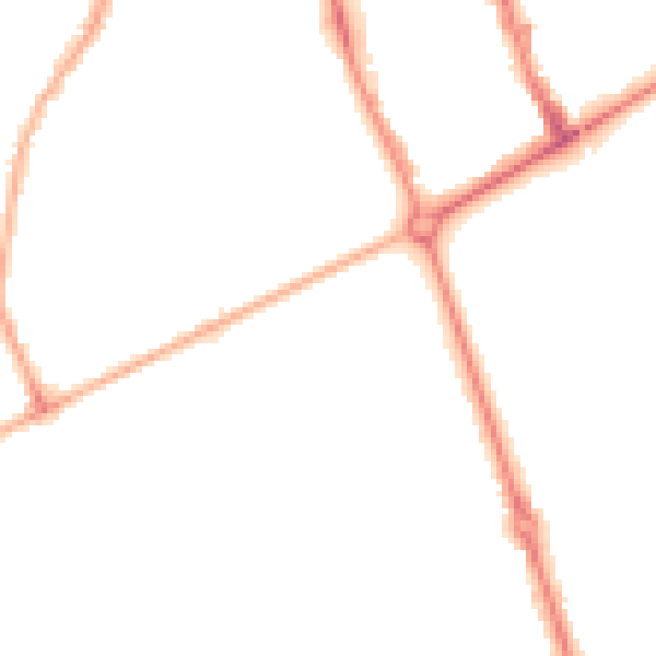 Night-time road noise heatmap for HG2 9AZ