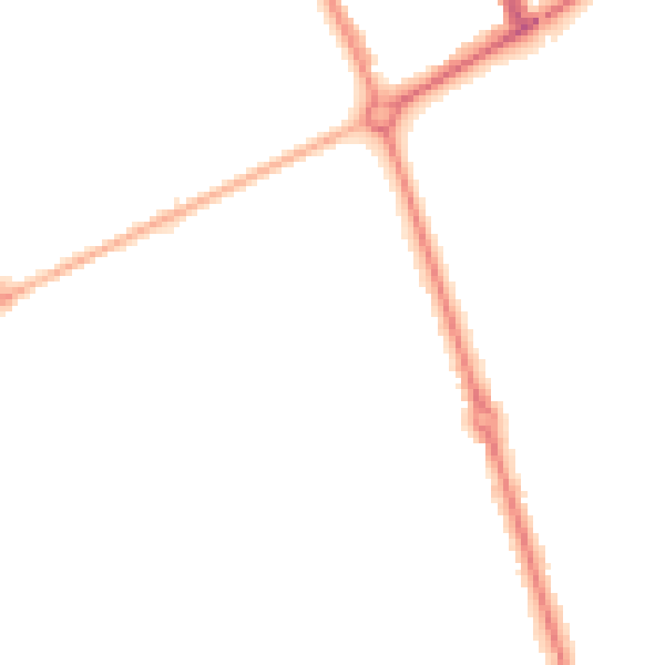 Night-time road noise heatmap for HG2 9BA