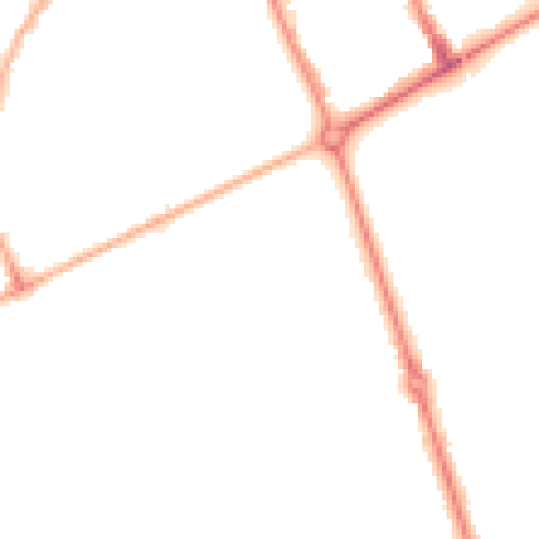 Night-time road noise heatmap for HG2 9BW