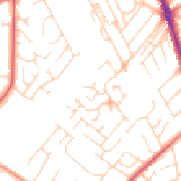 Daytime road noise heatmap for HG2 9DS