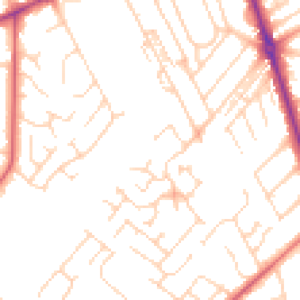 Daytime road noise heatmap for HG2 9DT